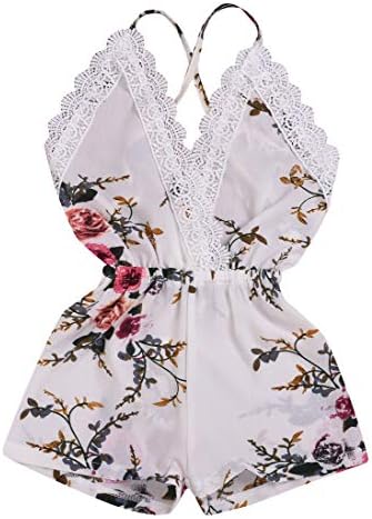 Baby Girls One-Pieces Halter Lace Sleeveless Floral Romper Jumpsuit Sunsuit Outfit Clothes