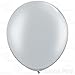 AFTERLOON® Biodegradable Balloons 6 pcs 36 Inch Pear Shaped Giant Extra Large Silver, Thickened Strong Natural Latex Jumbo XL Big Helium Float, for Shower Gender Reveal Birthday Party Decorations