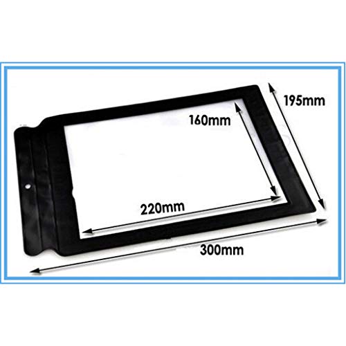 Hunzed Reading Aid Lens A4 Full Page Large Sheet Magnifier Magnifying Glass Fresnel Ne (Black)
