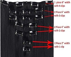 LELINTA 7Pcs 16 Clips 24 Inch Wavy Curly Full Head
