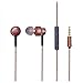 TEQStone Noise Isolating Wood Earphones, Wood In-Ear Headphones with Microphone, Noise Cancelling Headphones with HIFI Stereo Quality