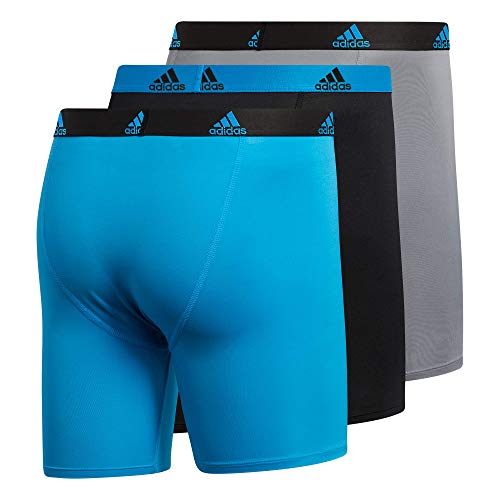 adidas Men's Performance Boxer Brief Underwear (3Pack), Solar Blue