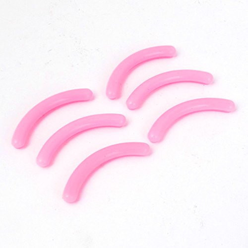uxcell Rubber Women Eyelash Curler Pads Eye Cosmetic Tool 3.5cm Long 6 Pcs Pink