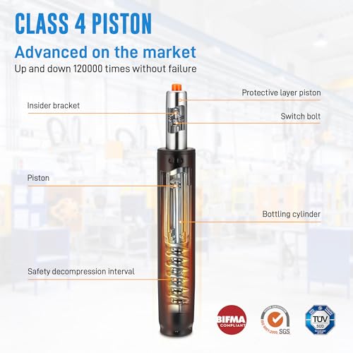 Replacement Gas Struts for Office Chair Office Chair 450kg Load Capacity Class 4 Piston Gas Pressure Spring 1000LBS Adjustable Gas Spring for Chair (30-45cm)