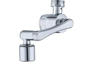 EXSSRACH Faucet Extender, 1​080° Rotating Faucet Extender with Filter, 2 Modes 360° Swivel Faucet Aerator Extender for Bathroom Kitchen Sink, 8 PP Cotton Filter Elements Included, Silver