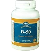 Baar B-50 Vitamin B Complex, 100 Veg Capsules | Vegetarian capsules, balanced B vitamin blend, convenient daily supplement