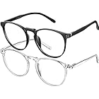 FEIYOLD Blue Light Blocking Glasses Women/Men,Retro Round Anti Eyestrain Computer Gaming Glasses(2Pack)