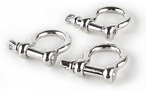 3Pc Silver tone SHACKLE JOINT CONNECT Key Chain Hook Leather Craft