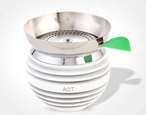 Apple on Top Hookah Bowl - Includes a TSC Sticker (White)