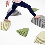 JumpOff Jo Rocksteady Balance Stepping Stones for Kids - Set of 6 Balance Blocks (3 Sizes Included, 2 Small, 2 Large, 2 Extra Large ) - Promotes Balance & Coordination - Camo