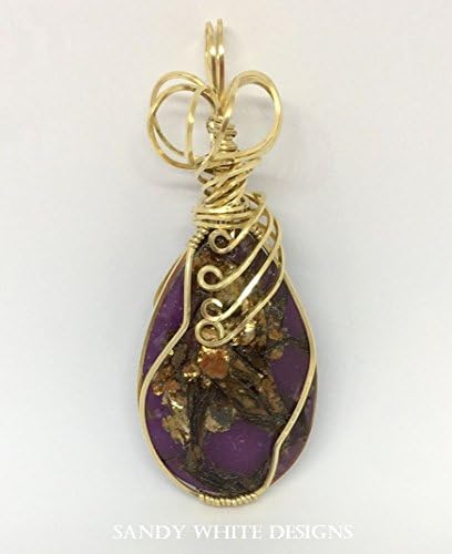 Purple Copper Bornite Pear Shape Pendant