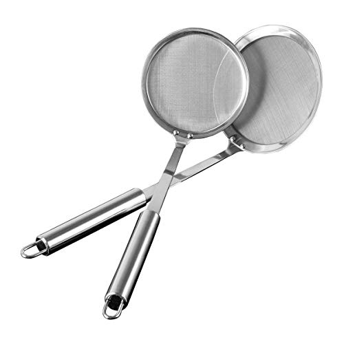 Skimmer Spoon,2 Pack Skimmer Spoon For Japanese Hot Pot,Stainless Steel Fine Mesh Strainer For Food Kitchen Cooking Fat Oil Filter Skimming Grease And Foam