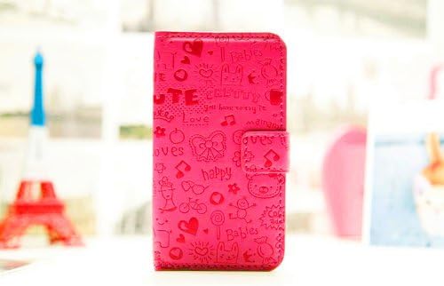 Magic Girl Cute Lovely Little Witch Flip Pouch Cover Pu Leather Skin Case Cover for SONY Mobile Cell Phone (rose(dark pink), Sony Ericsson Xperia Ray ST18I)