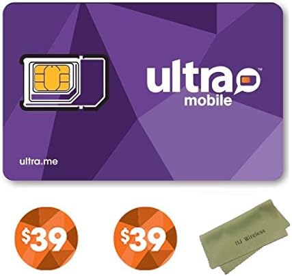 Ultra Mobile Triple Cut SIM Card w/ 2 Months $39 Unlimited Talk Text Data International Plan Nano Micro Standard SIM Card 4G LTE Free India Calling Preloaded Activation Kit(2X $39 Monthly Plan)