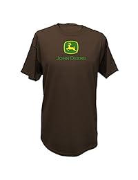 Camiseta con logotipo en el centro, manga corta y mensaje "John Deere"
