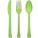 HeroFiber Disposable Paper Dinnerware for 24 - Lime Green - 2 Size Plates, Cups, Napkins , Cutlery (Spoons, Forks, Knives), and tablecovers - Full Party Supply Pack