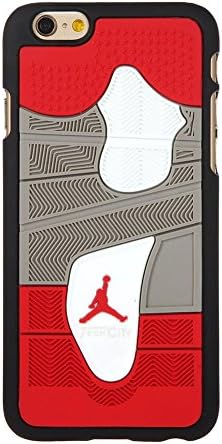 New Air Jordan SOFT Case For Apple IPhone 7 Shoe Rubber 3d Sneaker Sole Cases - RED & GREY