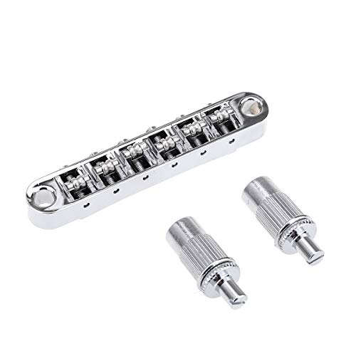 Musiclily Pro Tune-O-Matic Bridge Roller Saddles Set for Les Paul LP SG Electric Guitar, Chrome