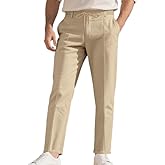 TAFLE Men’s Casual Pants Elastic Drawstring Waist Pants Lightweight Loose Straight Leg Long Beach Sweatpants