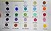 Set of 30 - Navy Blue / Metallic Silver Circles Polka Dots Vinyl Wall Graphic Decals Stickers