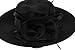 Dantiya Womens Organza Wide Brim Floral Feather Ribbon Kentucky Derby Church Dress Sun Hat, Black Free
