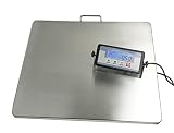 Angel USA Extra Large Platform 22 Inches x 18 Inches Stainless Steel 400 Pounds Heavy Duty Digital Postal Shipping Scale, Powered by Batteries or AC Adapter, for Floor Bench Office Weight Weighing