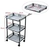 TUKAILAI Rolling Storage Trolley 3 Tier Utility Cart with wheels and 3 Baskets Organization for Kitchen Bathroom Bedroom…