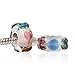 Vine Flower Glass Charm - 925 Sterling Silver Core - Fits European Bracelet