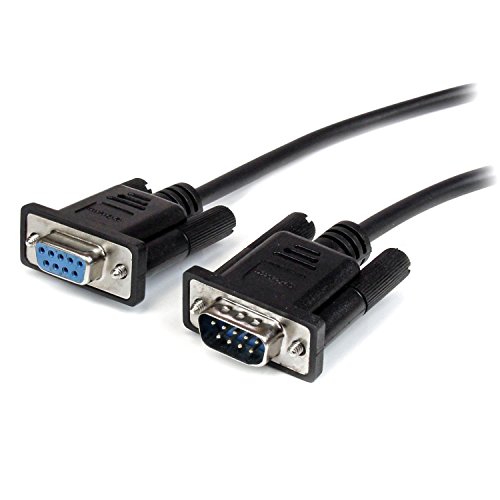 StarTech.com 3m Black Straight Through DB9 RS232 Serial Cable - DB9 RS232 Serial Extension Cable - Male to Female Cable (MXT1003MBK), 10 ft / 3m