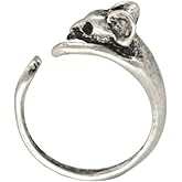 Htayekog Cute Mouse Ring 925 Sterling Silver Cubic Zirconia Open Forefinger Ring Adjustable Animal Wrap Ring Open Finger Rings Mice Wrap Around Cute Animal Rings Women Vintage Index Finger Rings
