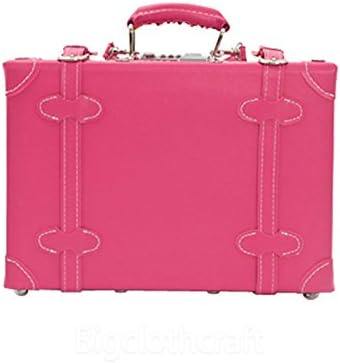 EDDAS ETHOS COSMETIC 12 Inch shoulder / Tote Bag PVC Vintage &amp; Retro Style Carry-On Luggage with 3 Dial Lock (Product of Korea) (Pink)