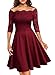MissMay Women's Vintage Floral Lace Half Sleeve Boat Neck Cocktail Formal Swing Dress