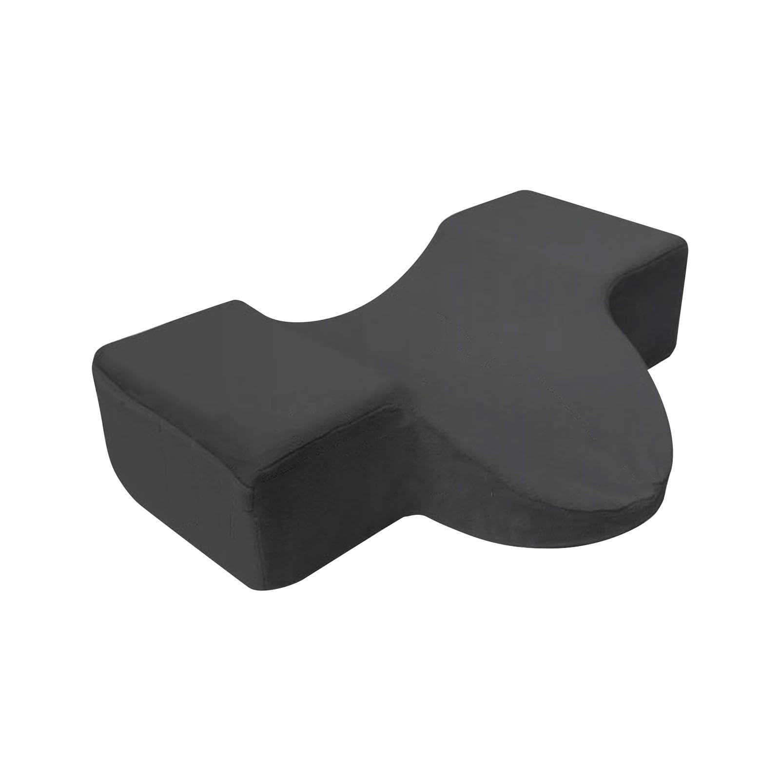 Milageto Memory Foam Neck Pillow, Ergonomic Curve Neck Pillow, Makeup Grafting Eyelash Groove Pillow for Eyelash Extension Bed Beauty, Black