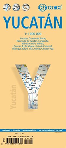 Yucatan Map by Borch in English, Laminated (English, Spanish, French, Italian and German Edition) by Borch GMbH