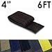 4" SafCord Carpet Cord Cover - Length: 6FT - Color: Black | Works only on Barber and Loop Style Carpet and Rugs