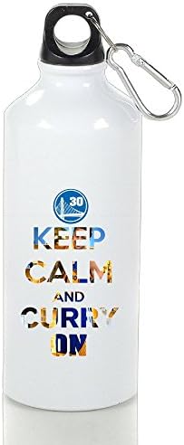LINNA- Keep Calm And Curry On Personalized Drinkware Water Bottle With Loop Cap For Outdoor And Sport Activities - 600ml