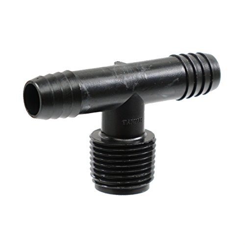 Drip Depot Global Swing Pipe Barb x MPT Tee Adapter - Barb Size : 1/2" - Thread Size : 1/2"- 5 Pack