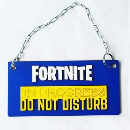 fortnite hanging bedroom door sign fort nite in progress do not disturb amazon co uk kitchen home - fortnite hanging