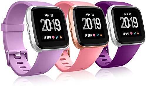 CreateGreat Bands Compatible with Fitbit Versa, Silicone Adjustable Replacement Wristband for Fitbit Versa Smart Watch Heart Rate Fitness Wristband Small Large