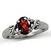 1.34ct. Natural Garnet 925 Sterling Silver Victorian Style Solitaire Ring