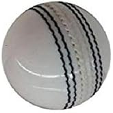 VikingOaksLLC Professional White Leather Cricket Ball, A Grade Hand-Stitched, Senior Official Size, Hard &amp; Seasoned for Practice