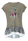 Big Girls Love Print Ruffle Trim Tee