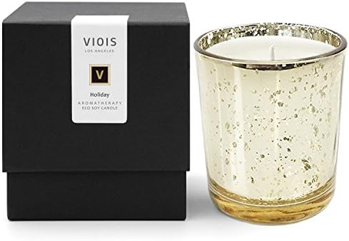 VIOIS, HOLIDAY AROMATHERAPY ECO SOY CANDLE. Made in the USA with Pure Essential Oils Blend and All Natural Ingredients. 11.5 OZ NET WT / 326 G