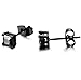 Jstyle Stainless Steel Black Stud Earrings for Men Women 20G Cubic Zirconia Black Earrings Studs for Sensitive Ears Hypoallergenic CZ Surgical Steel Earrings Pierced 4mm