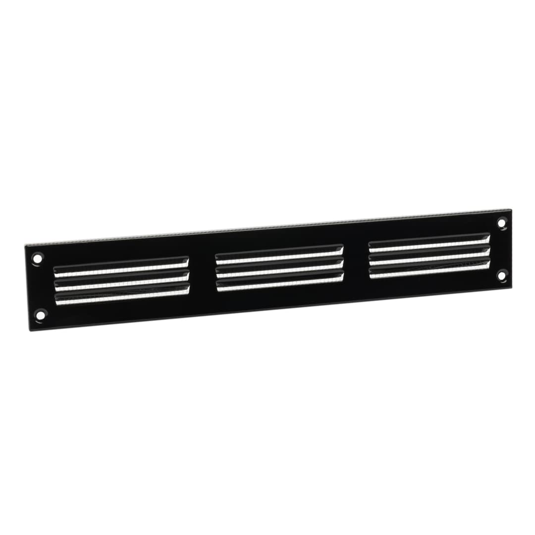 300x50 mm (12x2") Black Ventilation Grille Insect Protection Exhaust Air Supply Metal Grille
