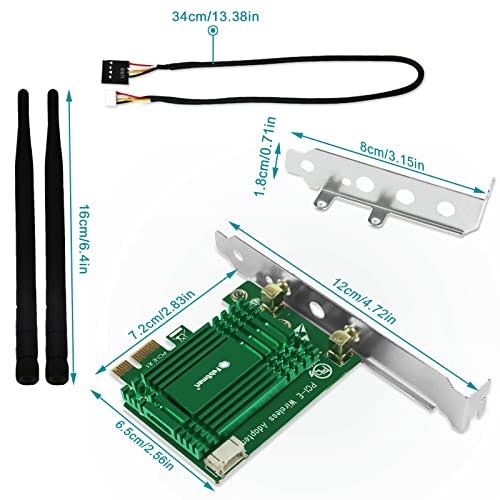 FebSmart WiFi 6 PCIE Wireless Network Adapter for Windows 11, 10 64bit