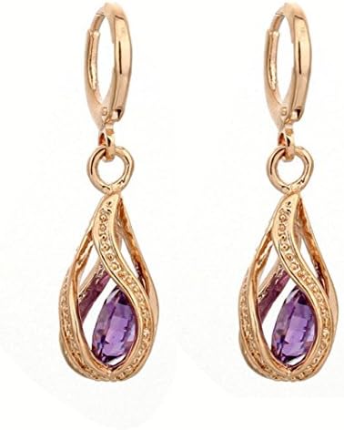 Earrings, Paymenow Women Fashion Dangle Earrings Zircon Chain Geometric Hoops Earrings Jewelry for Women Girls (Purple)