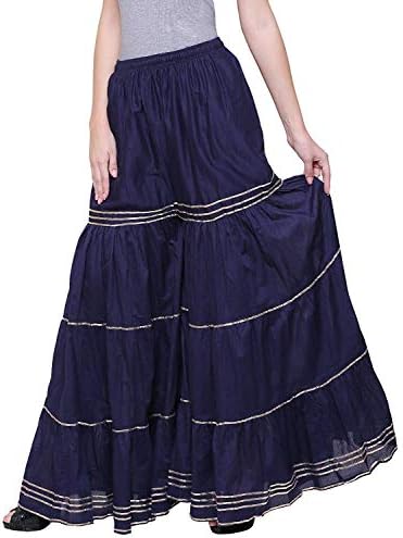 Cotton Sharara, Gharara For Women's And Girls (Navy Blue; FreeSize)