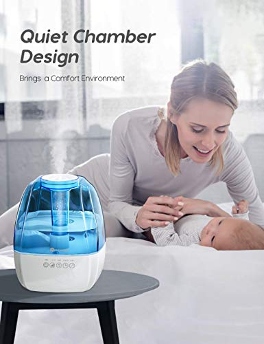 Cool Mist Humidifier - 4.5L Ultrasonic Humidifiers for Bedroom, Quiet Humidifier Large Room with 3 Mist Levels, Sleep… - Image 3