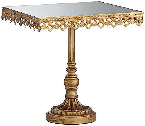 image for Dahlia Studios Elisa Antique Gold Square Cupcake Cake Stand Mirrored T